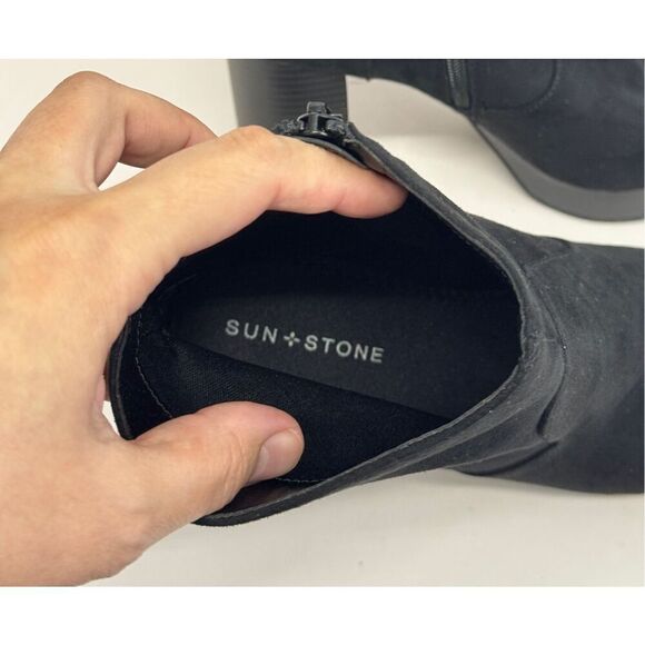 Sun+Stone Platform Booties Size 8 Womens Black High Heel Evening Boots - Picture 8 of 10